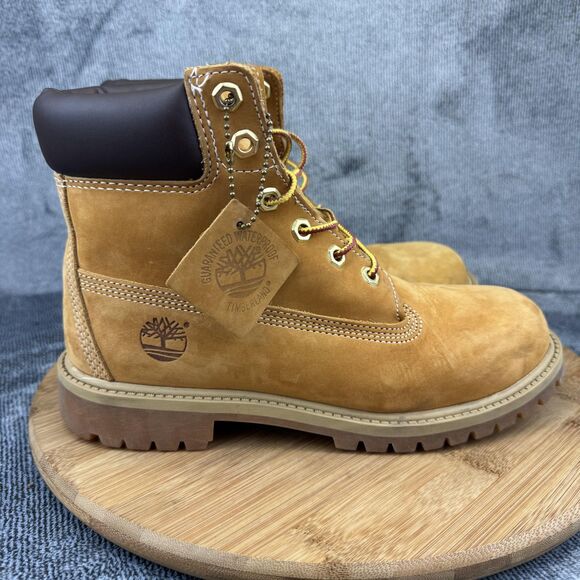 Timberland Boots Mens Size 6 Wheat 6-Inch Premium Waterproof Work Nubuck 12909 - Picture 1 of 10